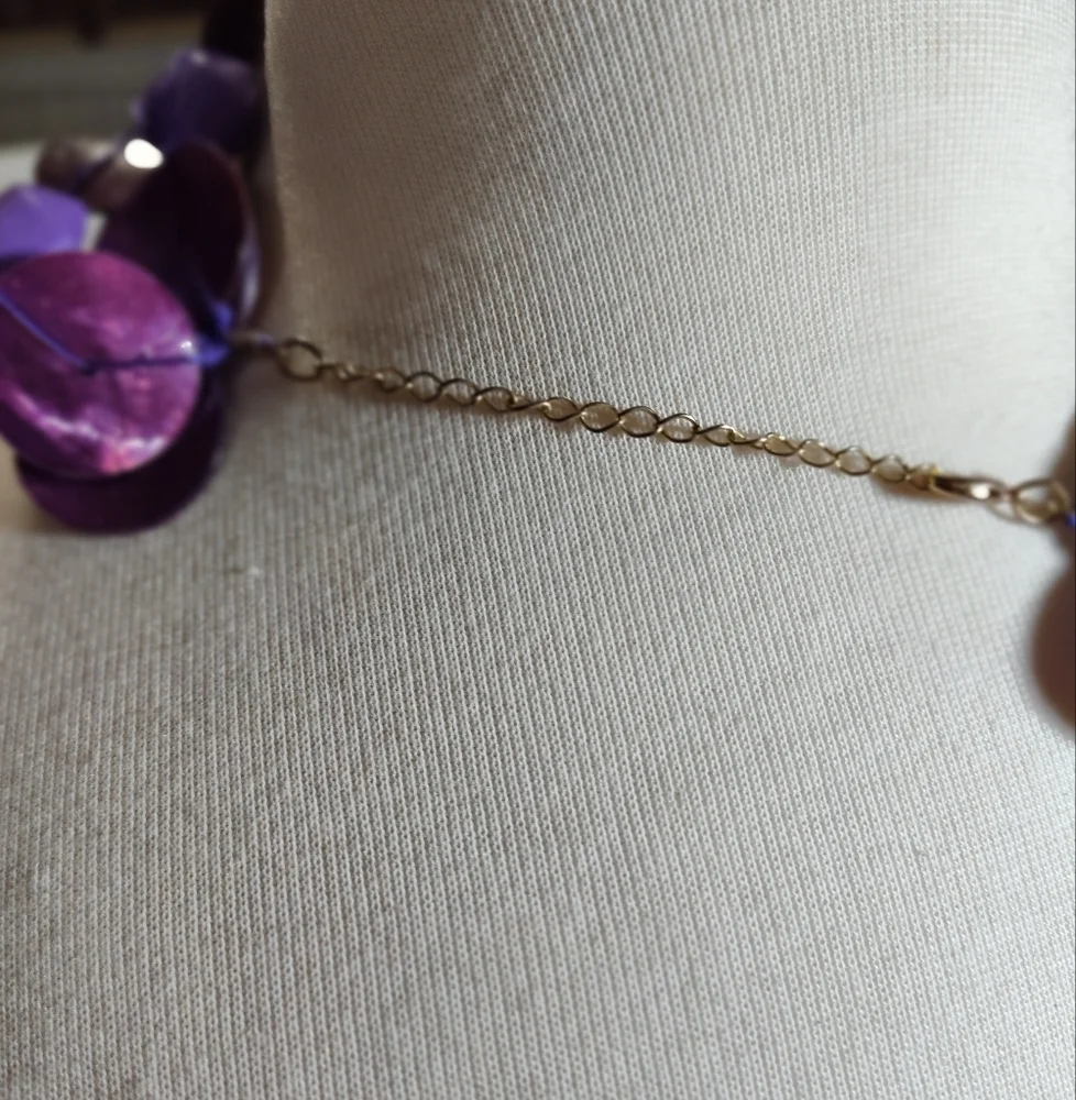 Purple Layered Milti Shade Shell Necklace